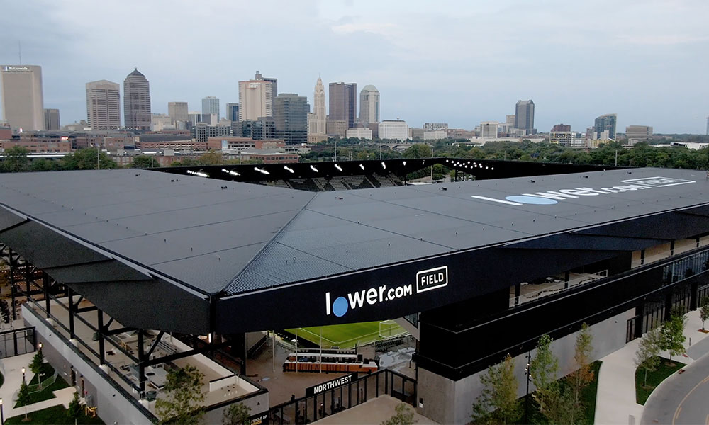 image of lower.com field with the columbus city skyline in the background